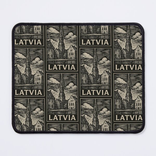 Item preview, Latvia Linocut Style designed and sold by Thistle-TShop.