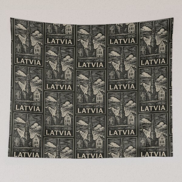 Item preview, Latvia Linocut Style  designed and sold by Thistle-TShop.