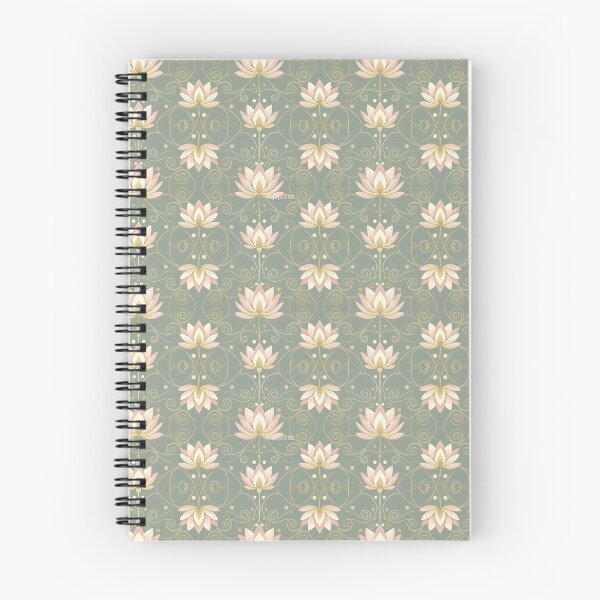 Item preview, Elegant Art Nouveau Lotus Pattern - Sage Green & Soft Pink designed and sold by Tripple A Creations.
