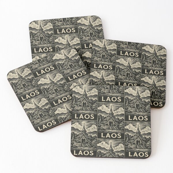 Item preview, Laos Linocut Style  designed and sold by Thistle-TShop.