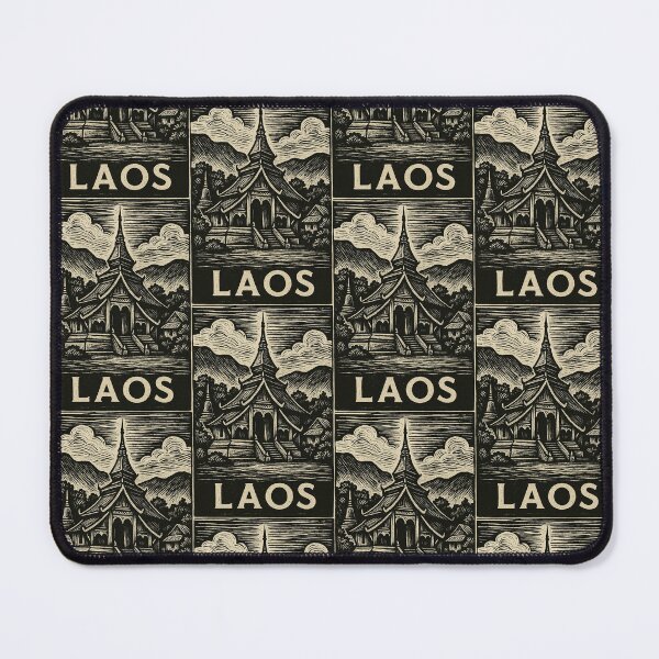 Item preview, Laos Linocut Style  designed and sold by Thistle-TShop.