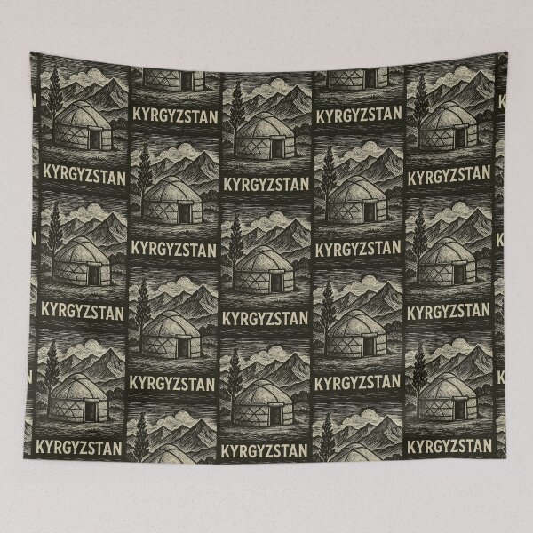 Item preview, Kyrgyzstan Linocut Style  designed and sold by Thistle-TShop.