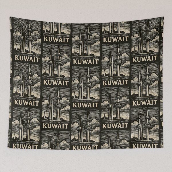 Item preview, Estilo linograbado de Kuwait designed and sold by Thistle-TShop.
