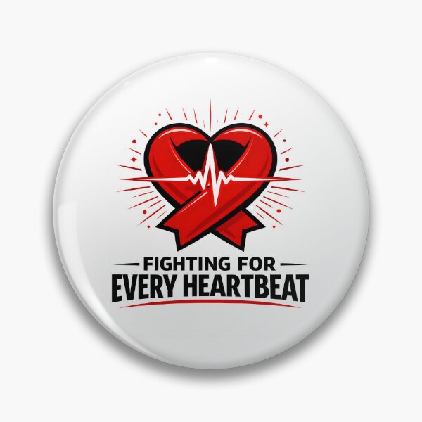 Item preview, Fighting for Every Heartbeat – Heart Awareness Strength Design designed and sold by ZayCreates.