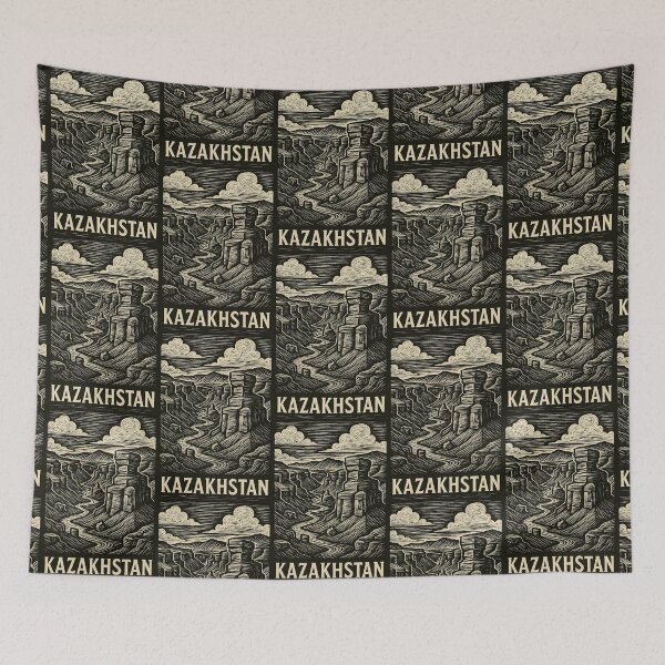Item preview, Kazakhstan Linocut Style  designed and sold by Thistle-TShop.