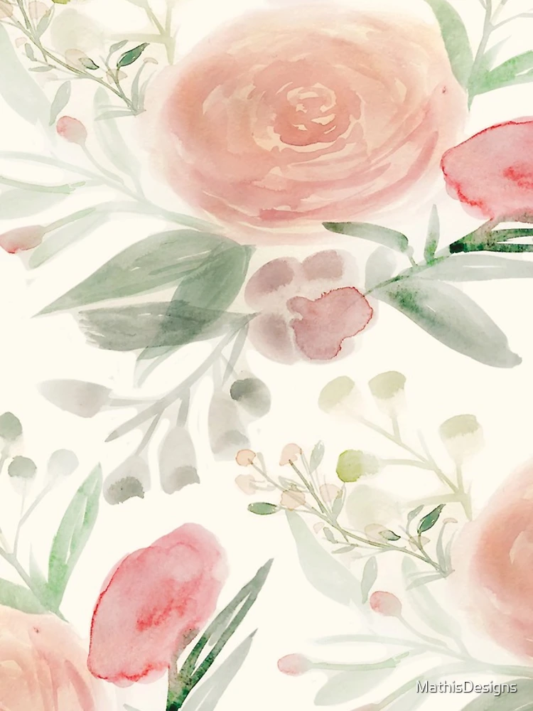 Thumbnail 4 of 4, iPhone Case, Blush Roses Watercolor designed and sold by MathisDesigns.