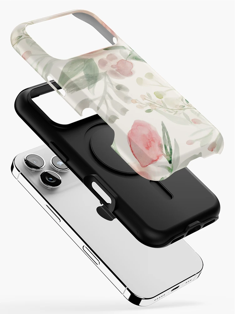 Thumbnail 2 of 4, iPhone Case, Blush Roses Watercolor designed and sold by MathisDesigns.