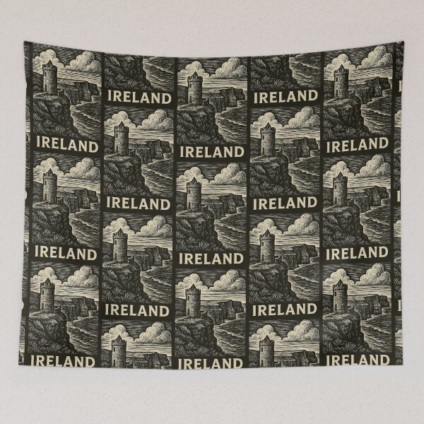 Item preview, Ireland Linocut Style  designed and sold by Thistle-TShop.