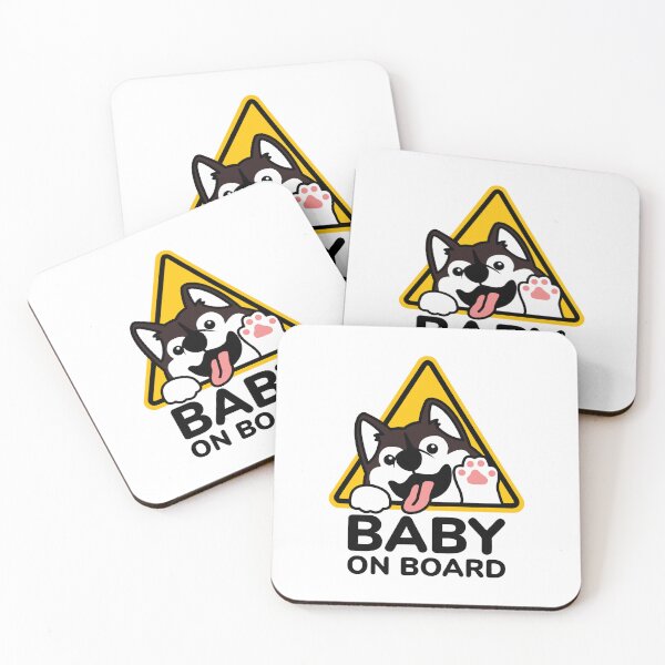 Item preview, "Adorable Siberian Husky Baby on Board: Cute Dog Lover Pet Safety Paw-some Puppy Love Husky Art for Dog Mom and Dad" designed and sold by artworkathome.