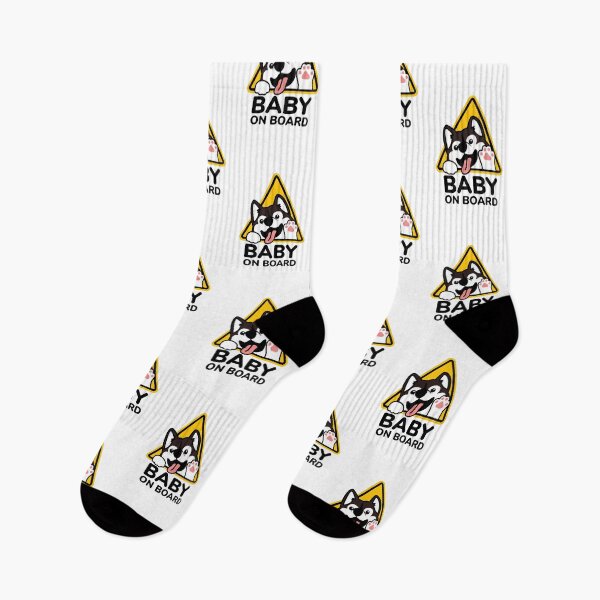 Item preview, "Adorable Siberian Husky Baby on Board: Cute Dog Lover Pet Safety Paw-some Puppy Love Husky Art for Dog Mom and Dad" designed and sold by artworkathome.