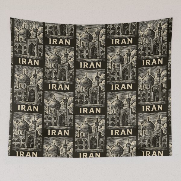 Item preview, Iran Linocut Style  designed and sold by Thistle-TShop.