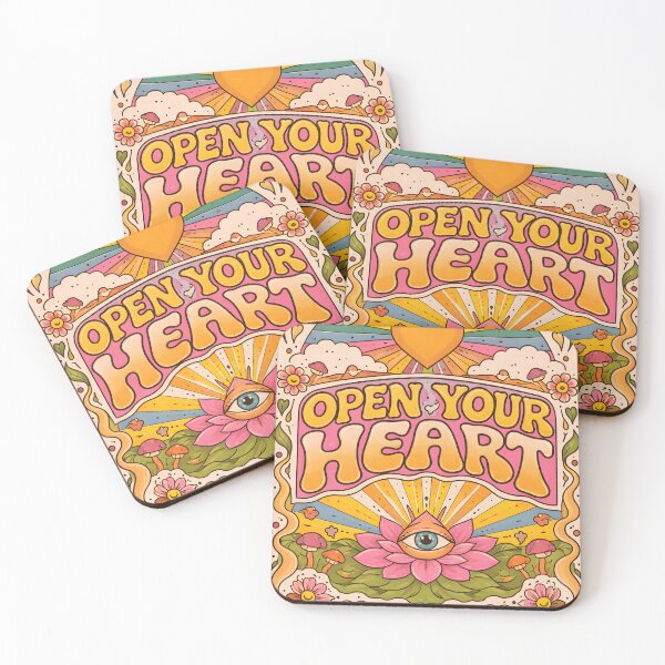 Item preview, Open Your Heart – Retro Love Poster designed and sold by Matinez Pink.