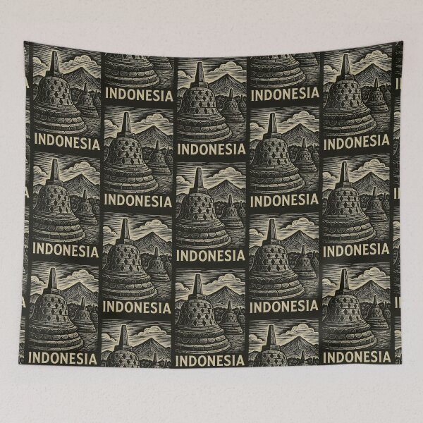 Item preview, Indonesia Linocut Style  designed and sold by Thistle-TShop.