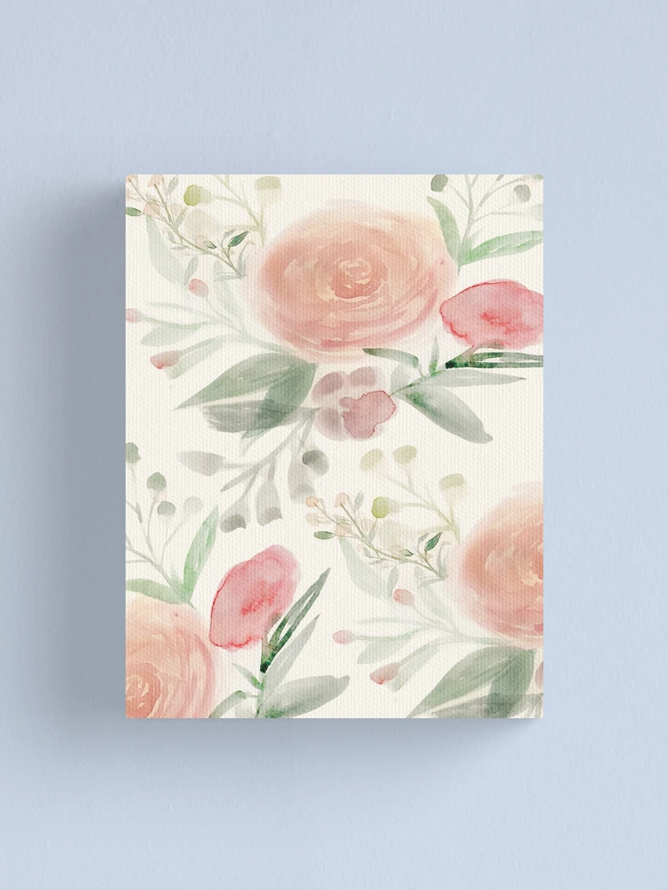 Imagen 1 de 3, Lienzo con la obra Blush Roses Watercolor, diseñada y vendida por MathisDesigns.