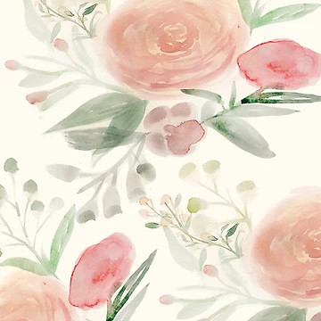 Artwork thumbnail, Blush Roses Watercolor by MathisDesigns