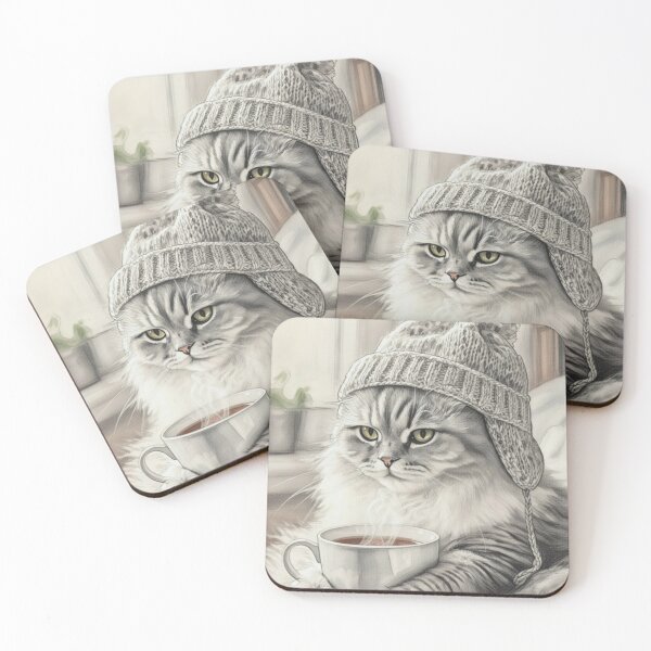Item preview, Cat drinking tea designed and sold by UrbanView.