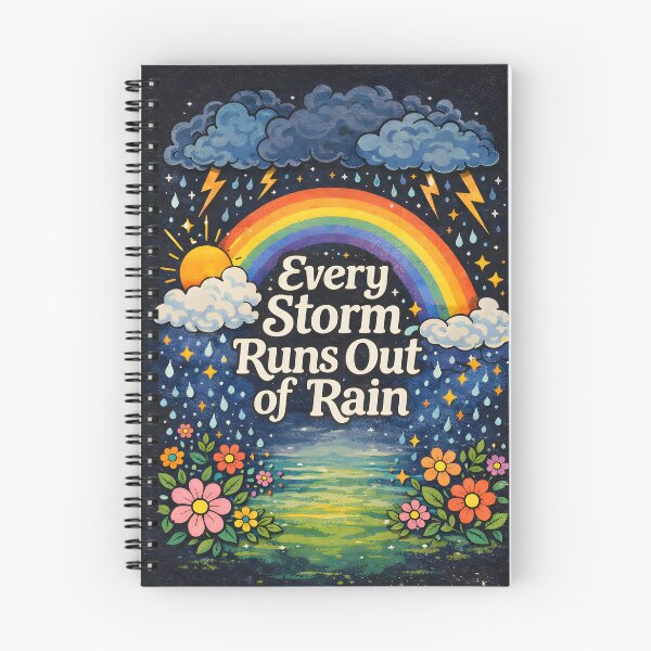 Item preview, Every Storm Runs Out of Rain – Motivational Rainbow Art designed and sold by Matinez Pink.