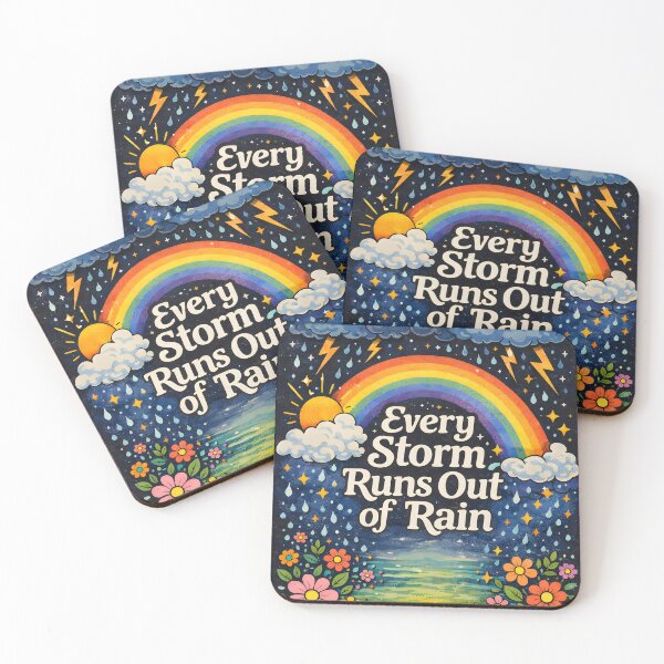 Item preview, Every Storm Runs Out of Rain – Motivational Rainbow Art designed and sold by Matinez Pink.