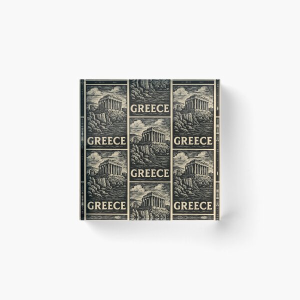 Item preview, Greece Linocut Style  designed and sold by Thistle-TShop.