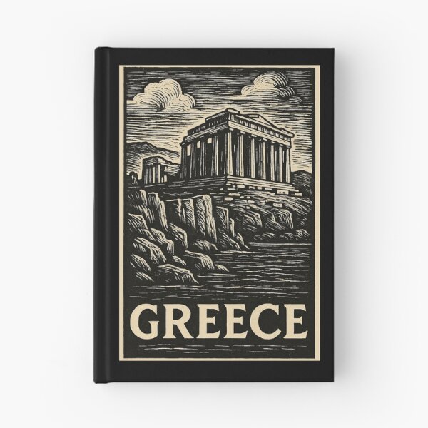 Item preview, Greece Linocut Style  designed and sold by Thistle-TShop.