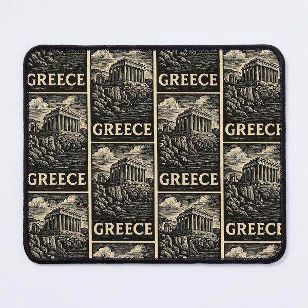 Item preview, Greece Linocut Style  designed and sold by Thistle-TShop.