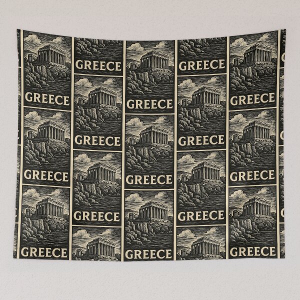 Item preview, Greece Linocut Style  designed and sold by Thistle-TShop.
