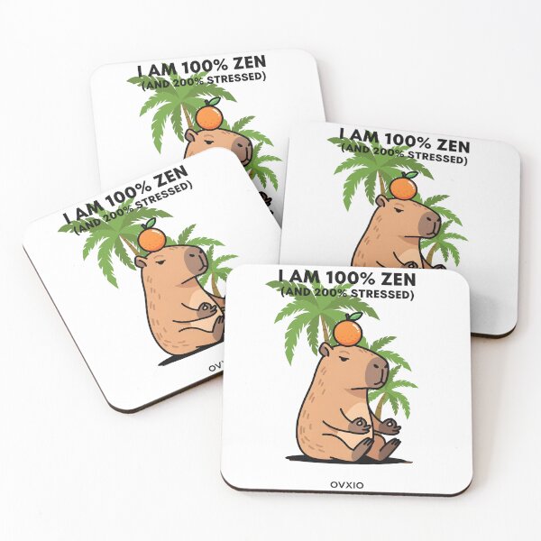 Item preview, 100% Zen 200% Stressed - Funny Meditating Capybara designed and sold by OVXIO.