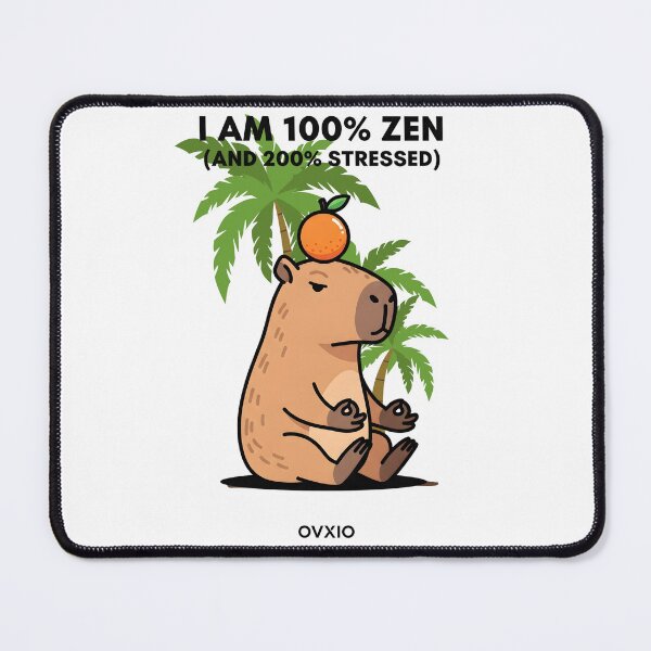 Item preview, 100% Zen 200% Stressed - Funny Meditating Capybara designed and sold by OVXIO.