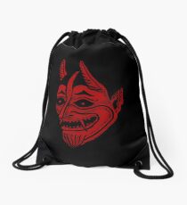 japanese traditional tattoo satan Drawstring Bag