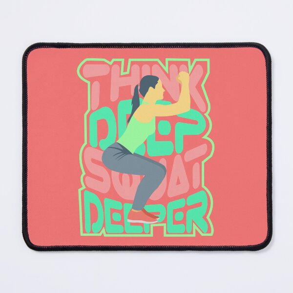 Item preview, Think Deep Squat Deeper - Inspirational Gym & Fitness Illustration designed and sold by Abaseen.