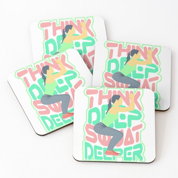 Item preview, Think Deep Squat Deeper - Inspirational Gym & Fitness Illustration designed and sold by Abaseen.
