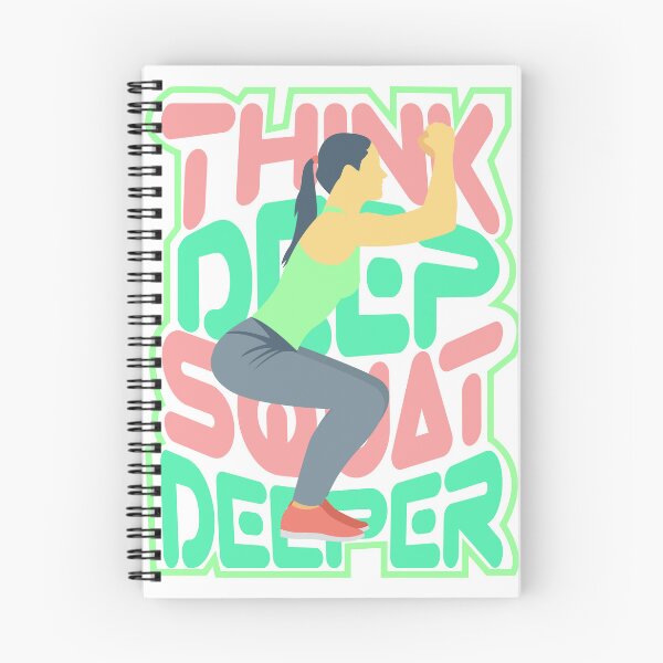 Item preview, Think Deep Squat Deeper - Inspirational Gym & Fitness Illustration designed and sold by Abaseen.