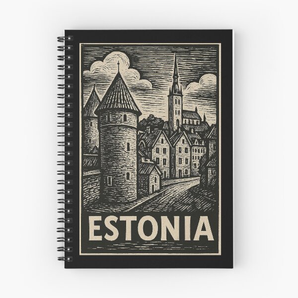 Item preview, Estonia Linocut Style  designed and sold by Thistle-TShop.
