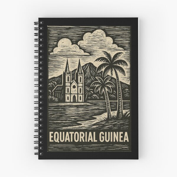 Item preview, Equatorial Guinea Linocut Style  designed and sold by Thistle-TShop.