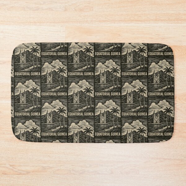 Item preview, Equatorial Guinea Linocut Style  designed and sold by Thistle-TShop.