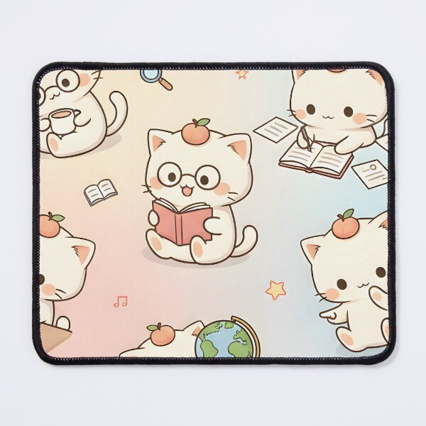 Item preview, Moku the Cat – Study Time Kawaii Pattern designed and sold by HelloMoku.
