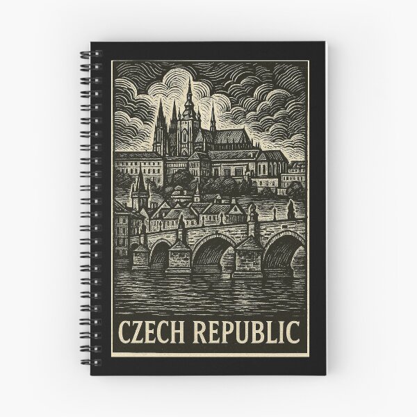 Item preview, Czech Republic Linocut Style  designed and sold by Thistle-TShop.