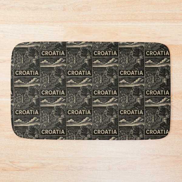 Item preview, Croatia Linocut Style  designed and sold by Thistle-TShop.