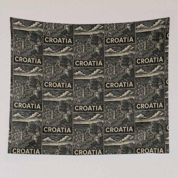 Item preview, Croatia Linocut Style  designed and sold by Thistle-TShop.
