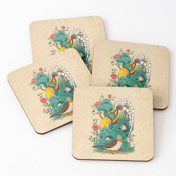 Item preview, Golden Harmony: Elegant Pheasant Couple and Mystical Rockery  designed and sold by QamarART Paintings.