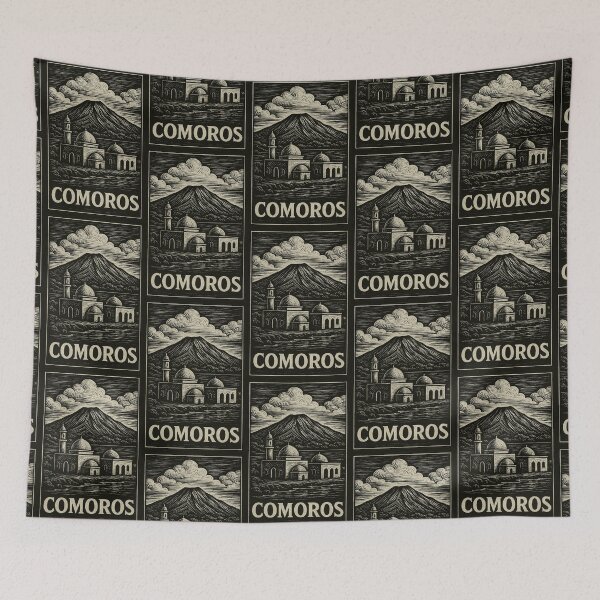 Item preview, Comoros Linocut Style  designed and sold by Thistle-TShop.