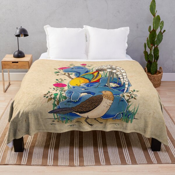 Item preview, Azure Mist Garden: Golden Pheasants with Pale Bluish-White Rockery  designed and sold by QamarART Paintings.