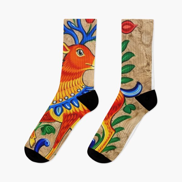 Item preview, Colorful Mexican Deer and Floral Folk Art designed and sold by mythographiaart.