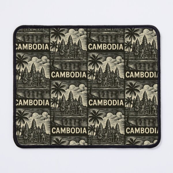 Item preview, Cambodia Linocut Style designed and sold by Thistle-TShop.