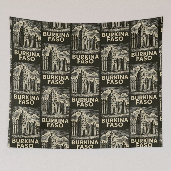 Item preview, Burkina Faso Linocut Style  designed and sold by Thistle-TShop.