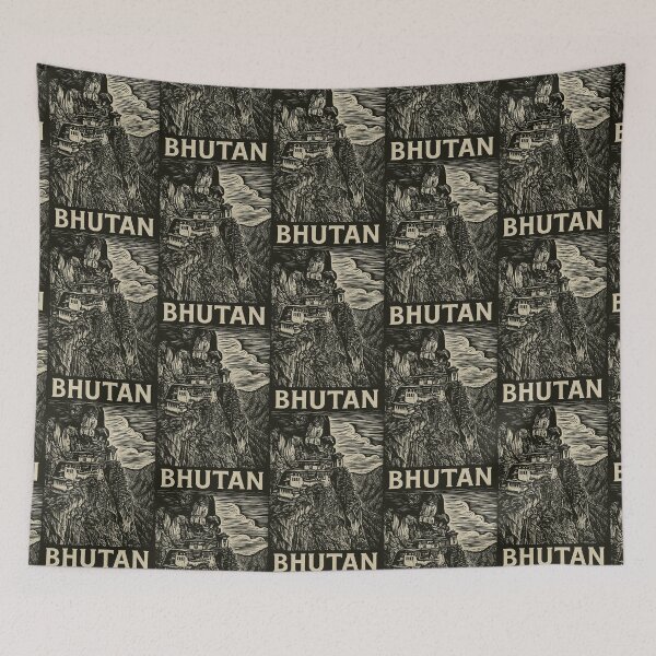 Item preview, Bhutan Linocut Style  designed and sold by Thistle-TShop.