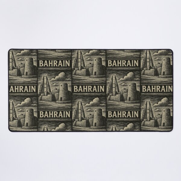 Item preview, Bahrain Linocut Style  designed and sold by Thistle-TShop.