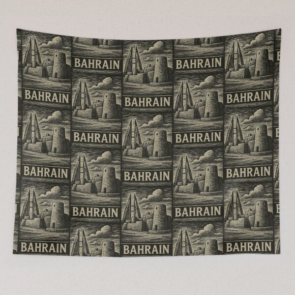 Item preview, Bahrain Linocut Style  designed and sold by Thistle-TShop.