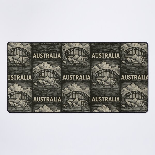 Artikelvorschau, Australischer Linolschnittstil entworfen und verkauft von Thistle-TShop.