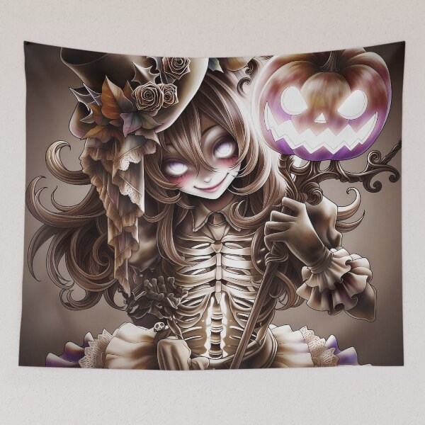 Item preview, Victorian Skeleton Witch with Pumpkin Magic designed and sold by DonaldWaltersxx.
